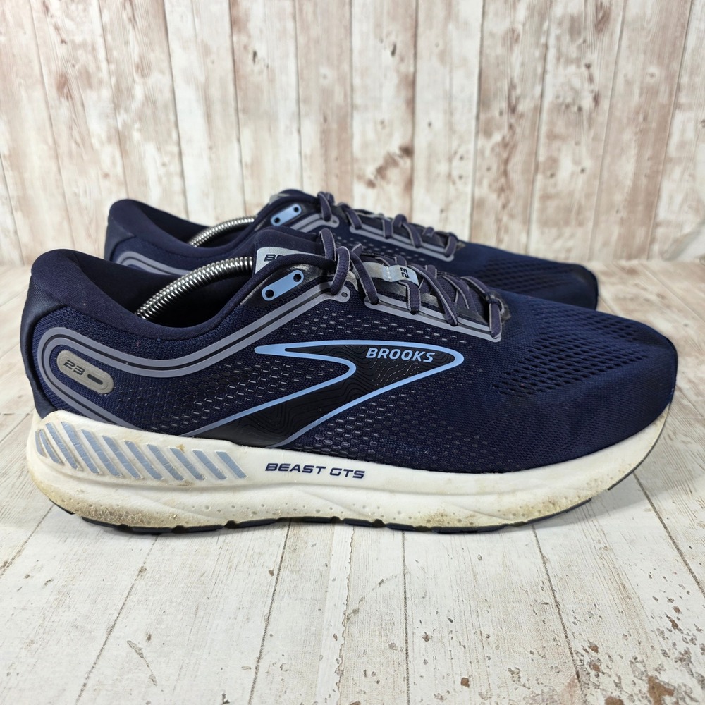 Brooks Beast GTS 23 Mens 12.5 Extra Wide 4E Navy Blue Running Shoes 1104014E495